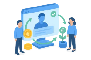 Illustration af hvad en crowdlending-platform er.