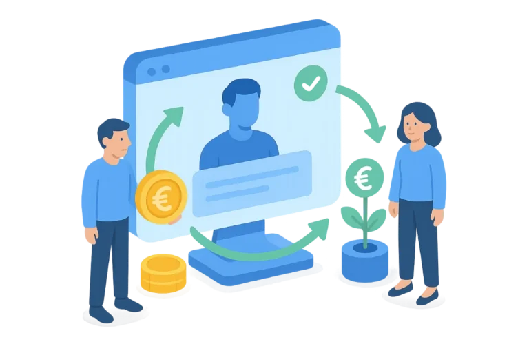 Illustration af hvad en crowdlending-platform er.