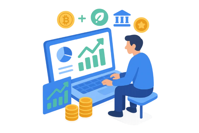 Illustration af en investeringsplatform.