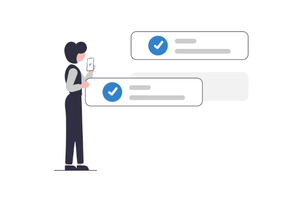 Illustration af person der sammenligner banker for at finde den bedste opsparingskonto med højeste rente på opsparing.