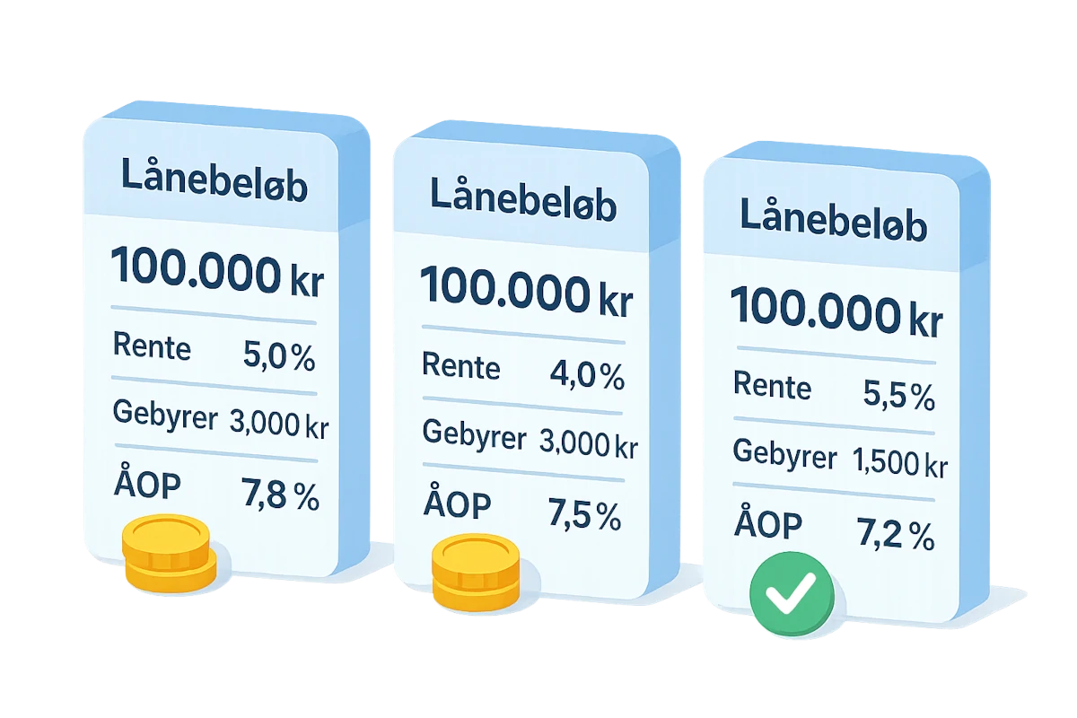 Sammenligning af lån med ÅOP.