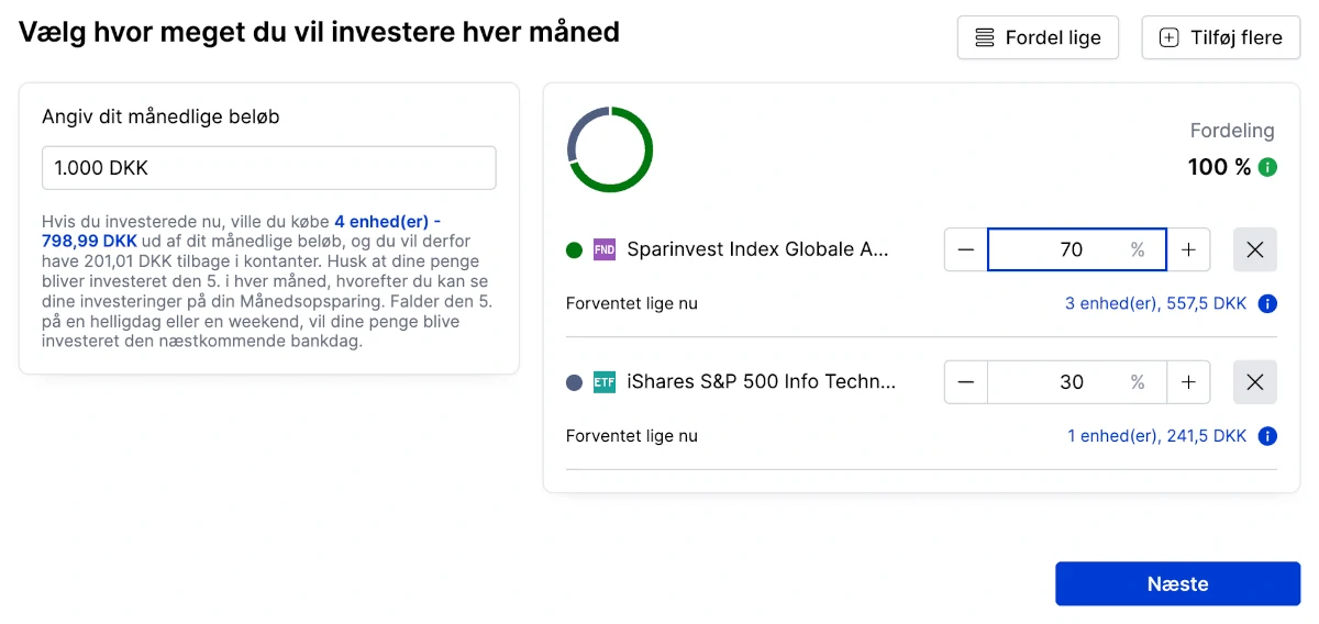 Saxo Bank månedsopsparing