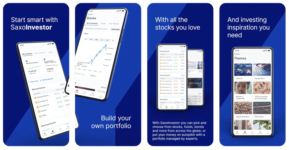 Visning af SaxoInvestor app på App Store.